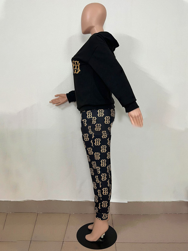 Printed long-sleeved trousers set High-quality sweater set - Image 16