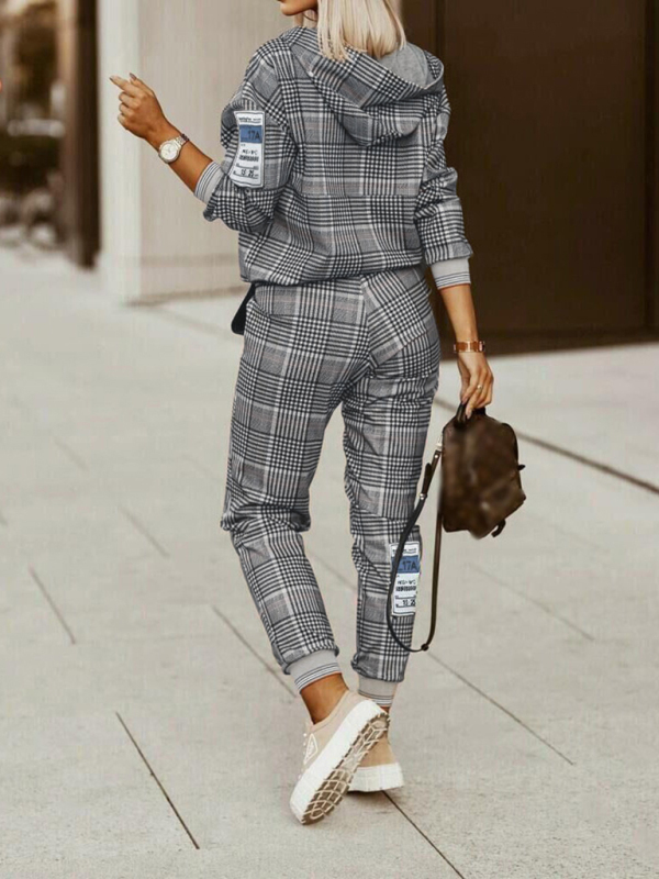 Printed long-sleeved trousers set High-quality sweater set - Image 7