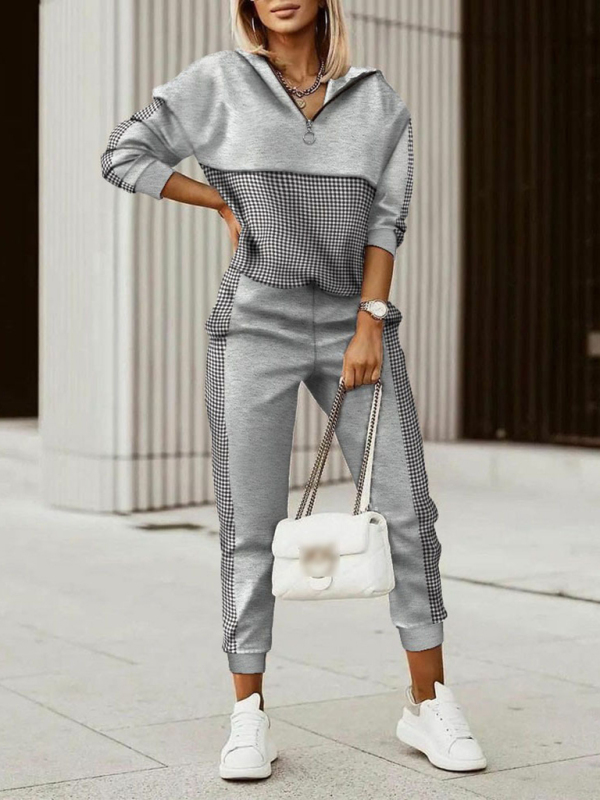 Printed long-sleeved trousers set High-quality sweater set - Image 5