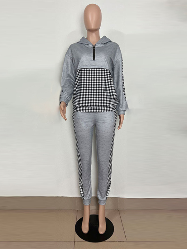 Printed long-sleeved trousers set High-quality sweater set - Image 12