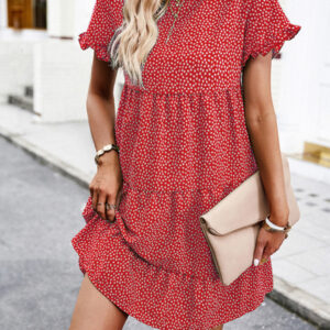 Relaxed Loose Resort Print Layered Dress