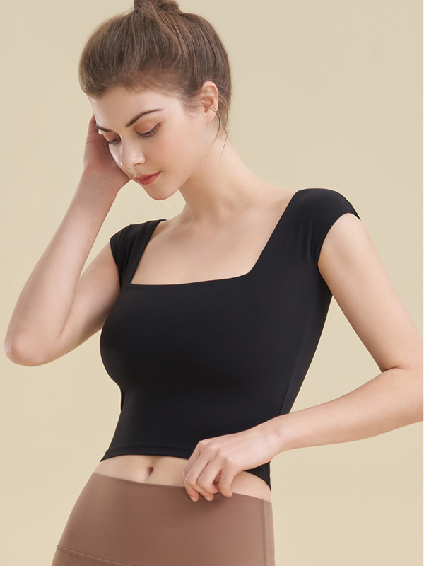 Square neck sports tight tank top for women yoga clothing - Image 4