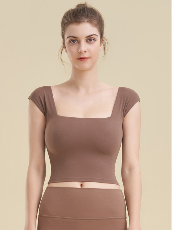 Square neck sports tight tank top for women yoga clothing - Image 5