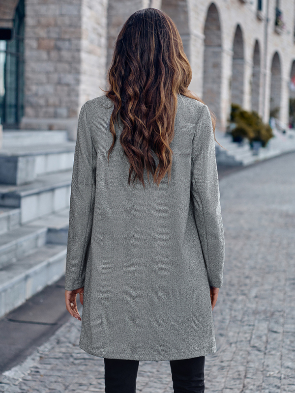 Stylish stand collar versatile mid-size jacket coat - Image 7