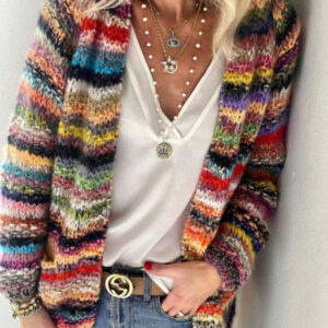 New women's sweater knitted cardigan thin coat loose coat
