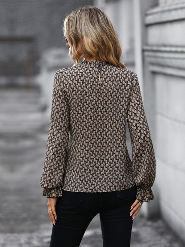 Women's Autumn and Winter Long Sleeve Long Sleeve Slim Leopard Print Shirt - Image 4