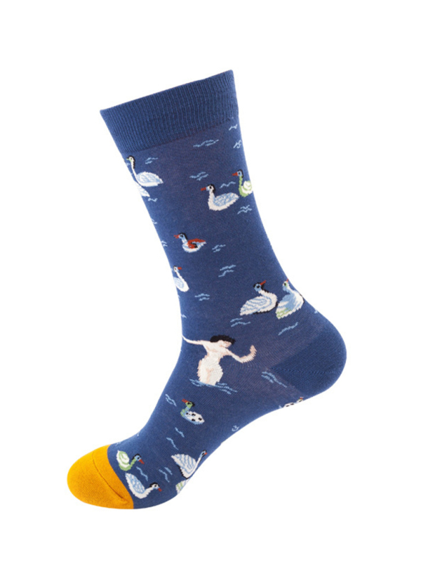 Floral Pattern Casual Knit Women's Socks - Image 2