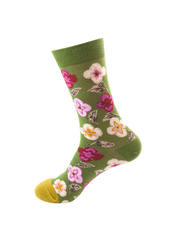 Floral Pattern Casual Knit Women's Socks