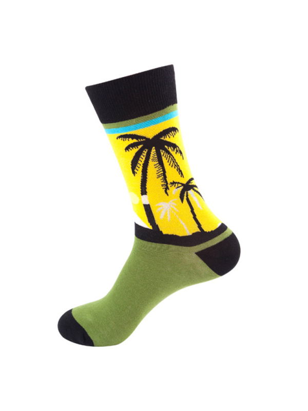 Floral Pattern Casual Knit Women's Socks - Image 8