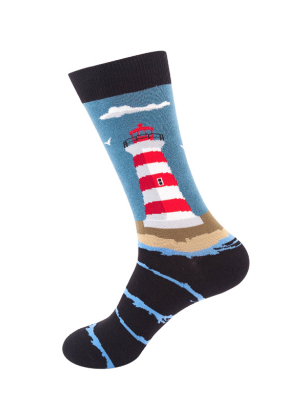 Floral Pattern Casual Knit Women's Socks - Image 3