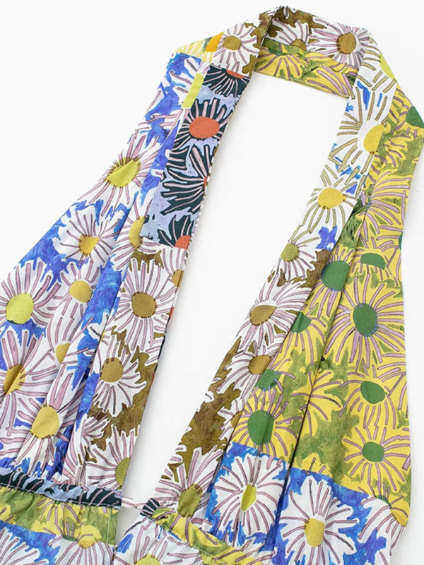 New fashionable V-neck suspender sexy printed halter neck short dress - Image 10