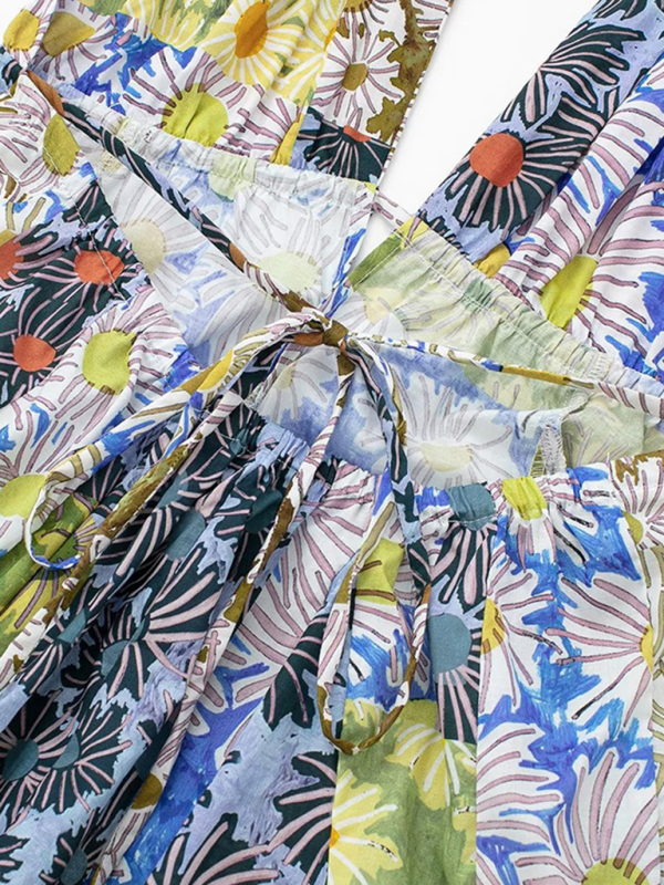 New fashionable V-neck suspender sexy printed halter neck short dress - Image 12