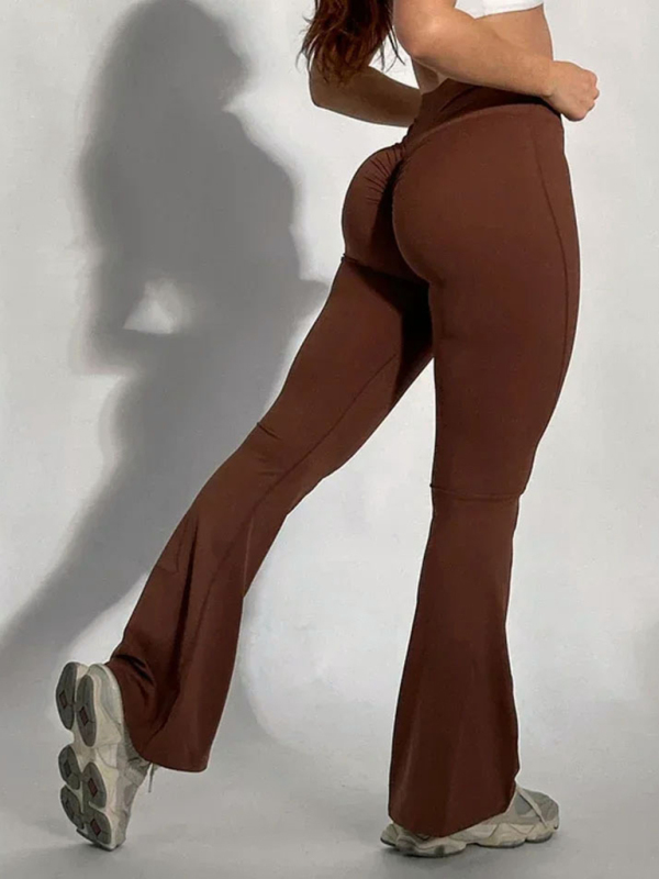 New peach yoga high waist hip lifting leggings and flared pants - Image 12