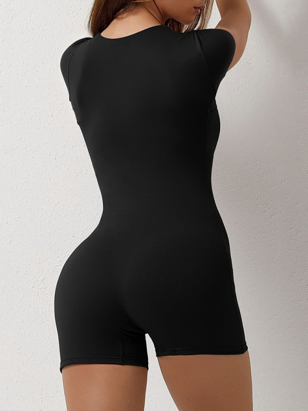 New yoga tight-fitting shoulder sleeve sports jumpsuit shorts - Image 10