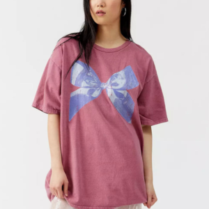 Butterfly T-shirt for women, simple style, round neck and short sleeves