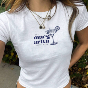 Personalized wine glass print Baby Tee navel-baring short-sleeved versatile T-shirt