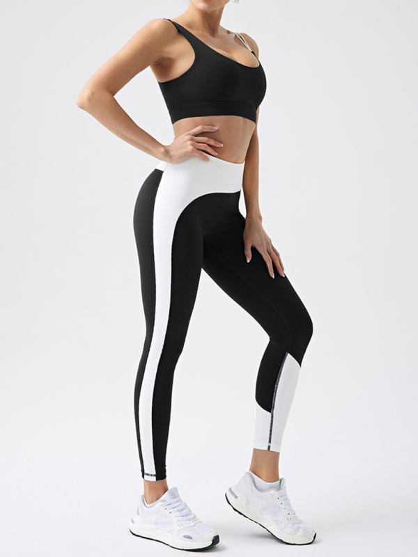 Eco-friendly recycled fabric contrast color yoga vest with chest pad - Image 5