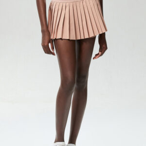 High waist threaded sports fitness short skirt for women to prevent exposure, outdoor quick-drying large size running badminton tennis skirt