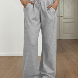 New contrast color stitching straight trousers casual pants