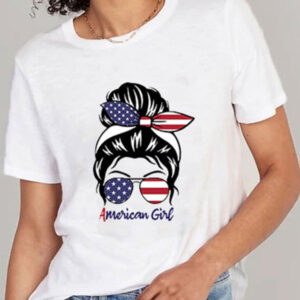 Women Sleeveless American Graphic Cotton T-Shirt