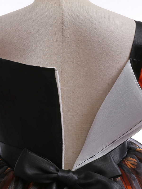 Girls' Halloween Pumpkin Witch Dress - Image 4