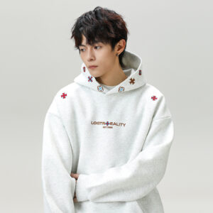 INS Ethnic-style Textured Embroidery Heavyweight Hooded Sweatshirt