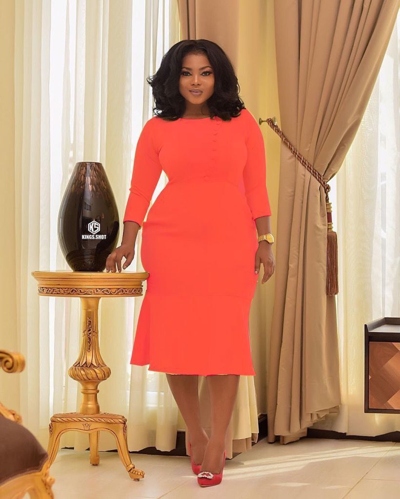 Solid color professional office fishtail dress