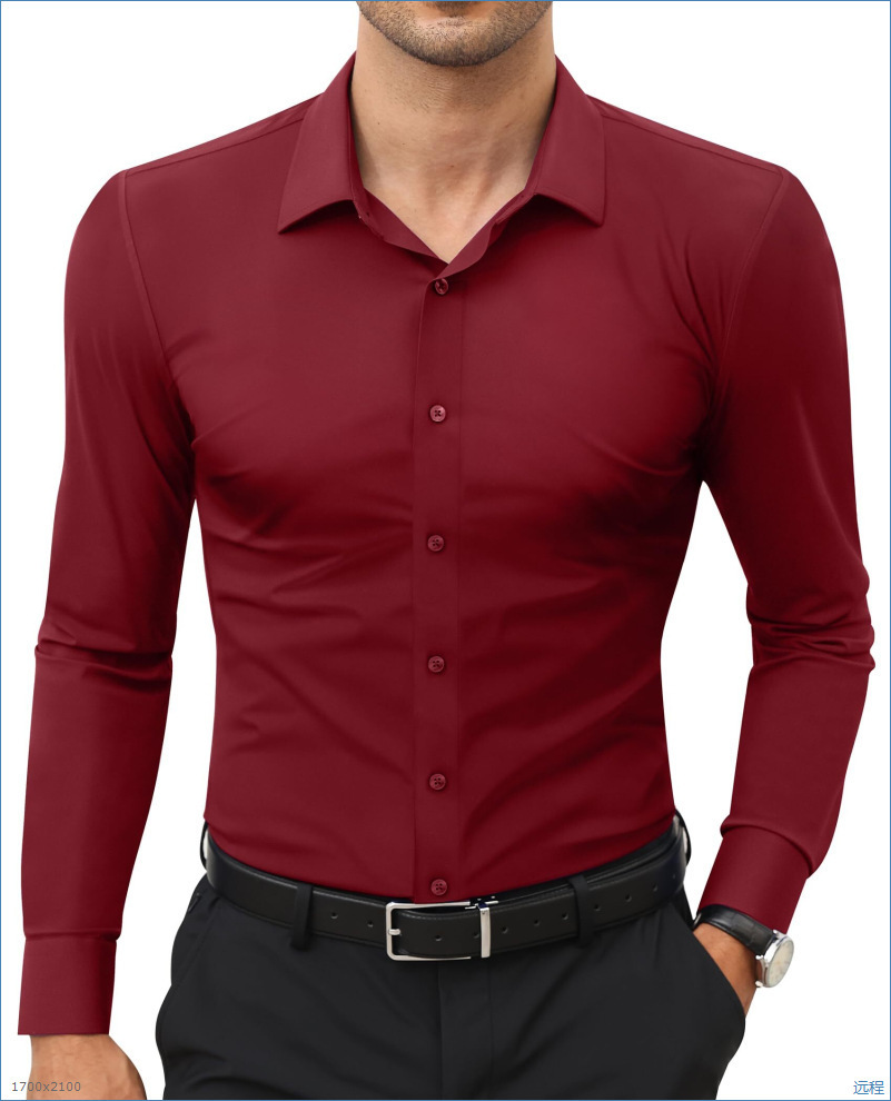 Stretch White Button-Down Mens Plus-Size Shirt Business Best-Selling Amazon Shirt - Image 10