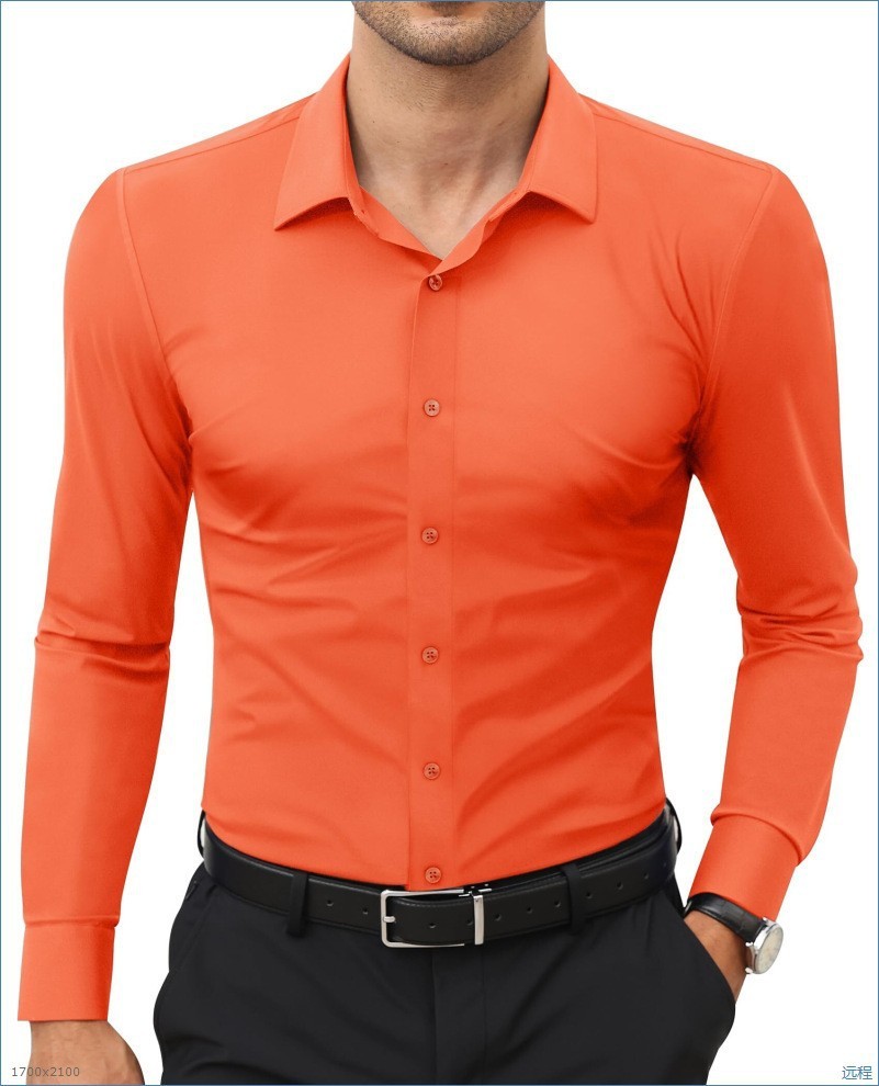 Stretch White Button-Down Mens Plus-Size Shirt Business Best-Selling Amazon Shirt - Image 4