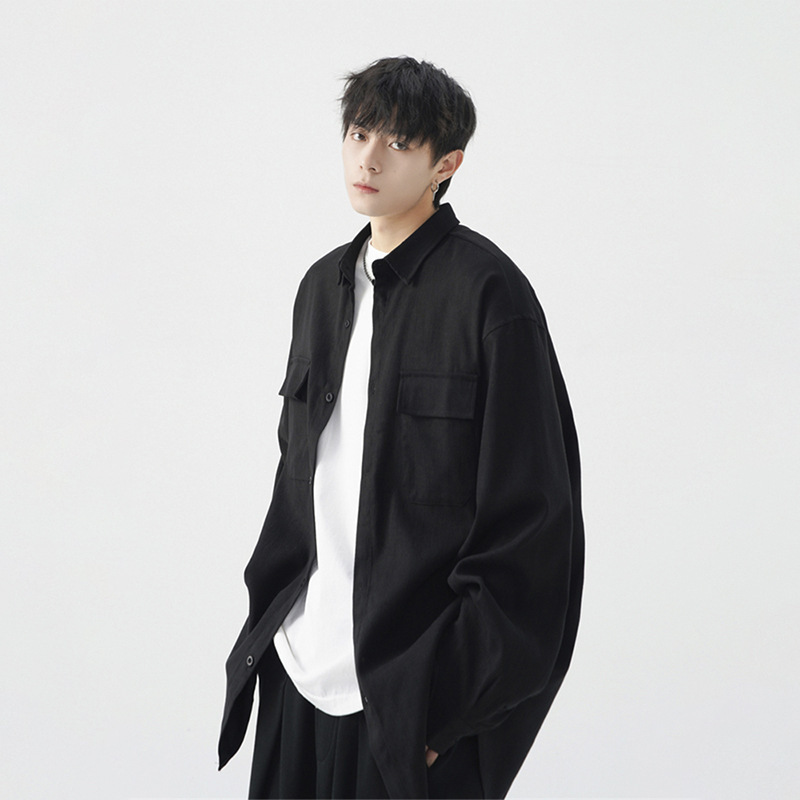 Men's Loose Large Size Casual Work Shirt Jacket - Image 8