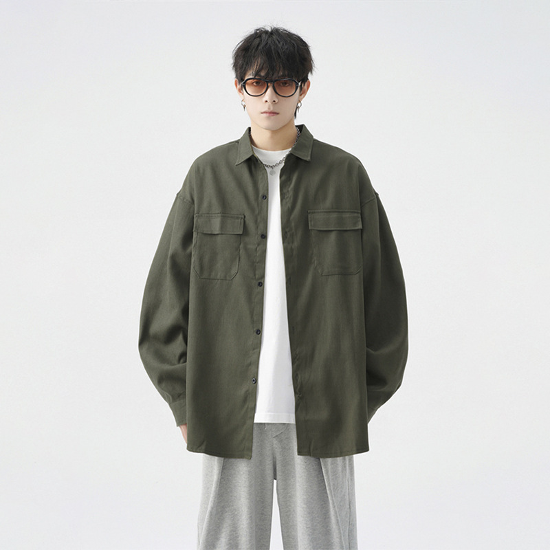 Men's Loose Large Size Casual Work Shirt Jacket - Image 3