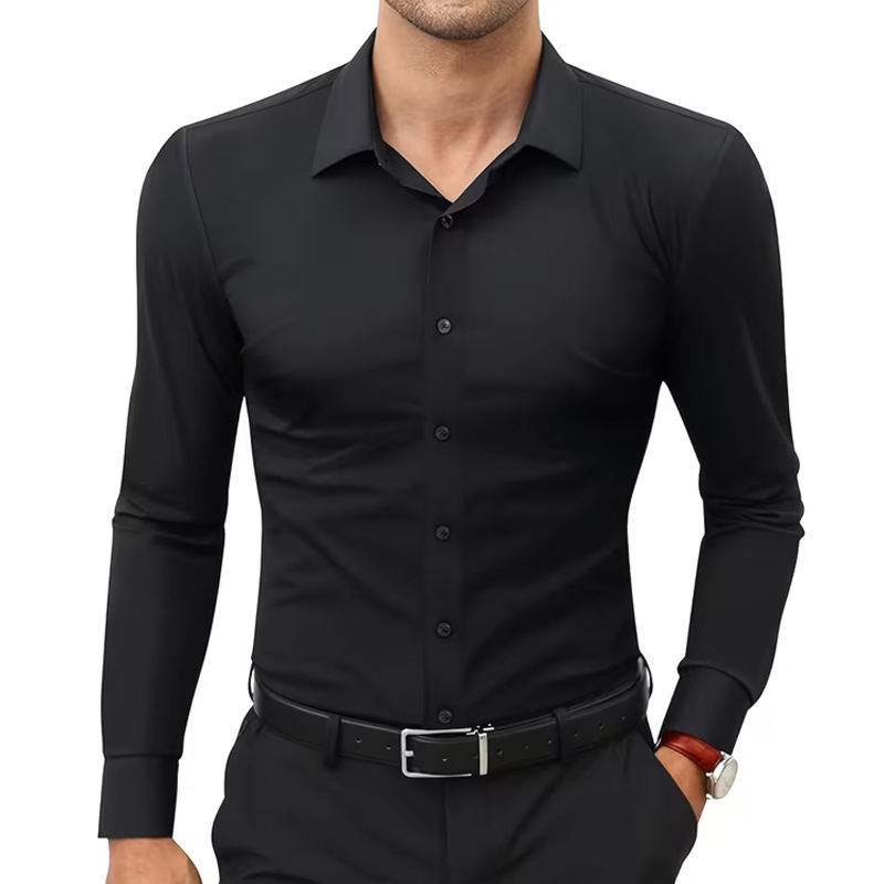 Stretch White Button-Down Mens Plus-Size Shirt Business Best-Selling Amazon Shirt - Image 3