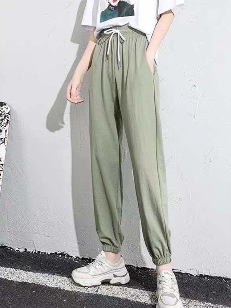 Winter Women Harem Pants Drawstring Fleece Long Thicken Y2K Sweatpants Joggers Trousers Sports Casual Soild Color Warm Pants - Image 3
