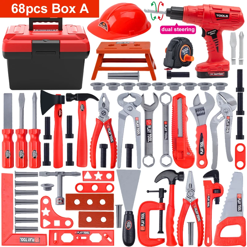 Children's Tool Set with Electric Toy Drill Kids Power Construction Toy Pretend Play Toy Tools Kit for Toddler Boys Girls Child - Image 9
