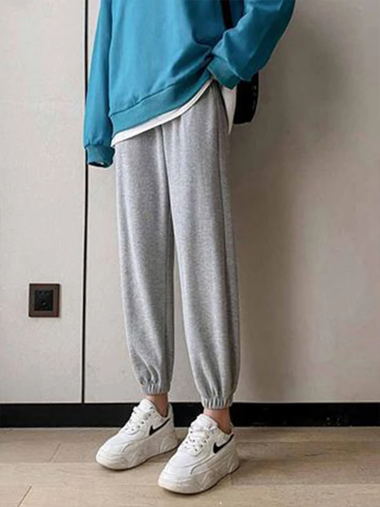 Winter Women Harem Pants Drawstring Fleece Long Thicken Y2K Sweatpants Joggers Trousers Sports Casual Soild Color Warm Pants - Image 8