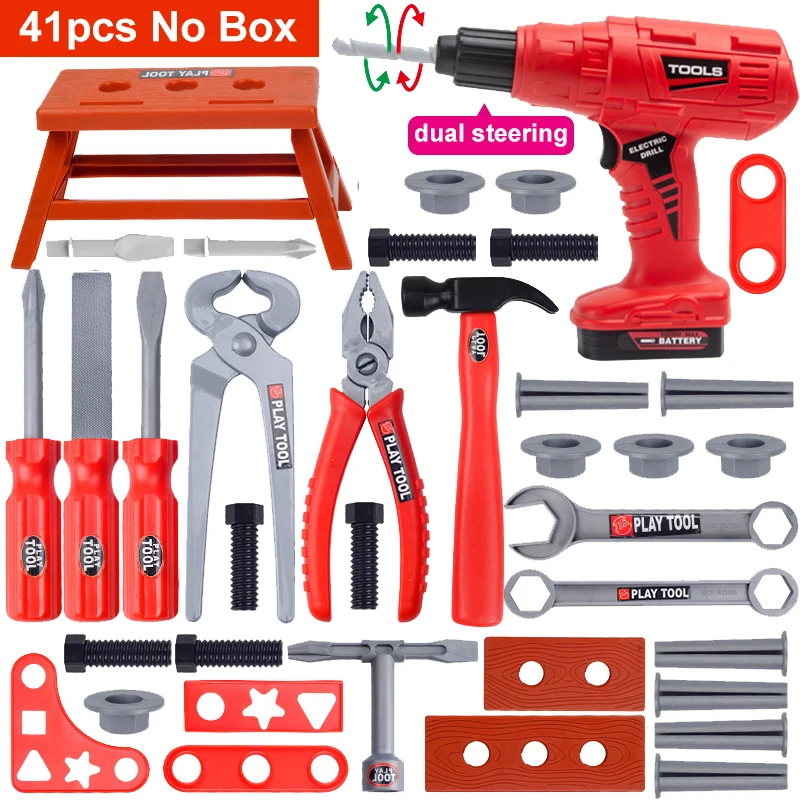 Children's Tool Set with Electric Toy Drill Kids Power Construction Toy Pretend Play Toy Tools Kit for Toddler Boys Girls Child - Image 12