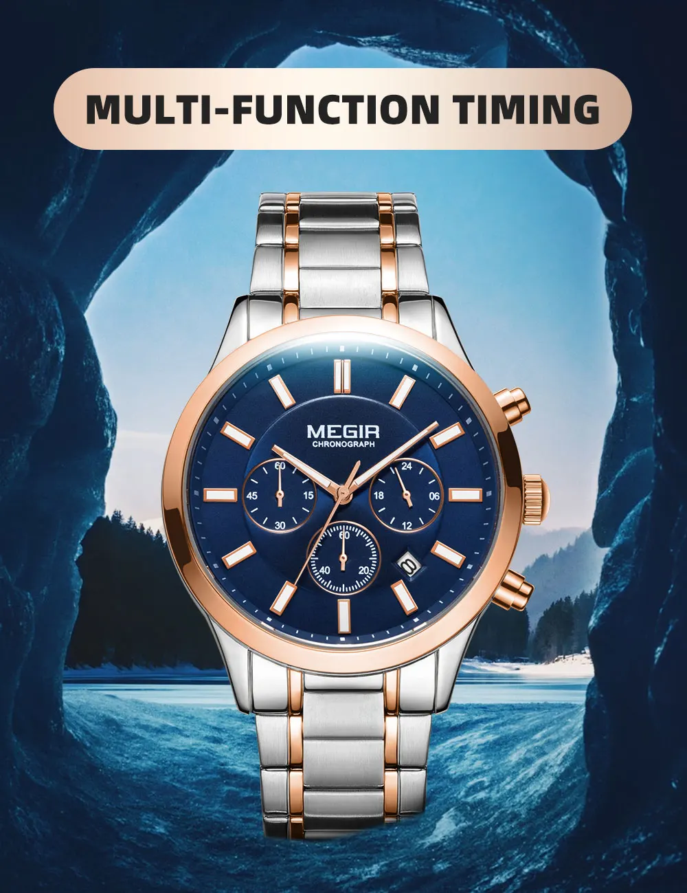 MEGIR Watches for Men 2021 New Chronograph Quartz Watch Luxury Stainless Steel Wristwatch Man Relogios Masculino часы мужские - Image 18
