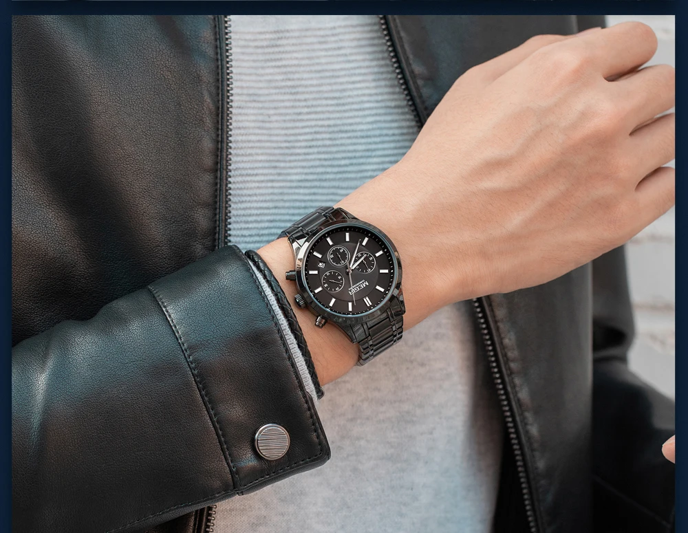 MEGIR Watches for Men 2021 New Chronograph Quartz Watch Luxury Stainless Steel Wristwatch Man Relogios Masculino часы мужские - Image 36