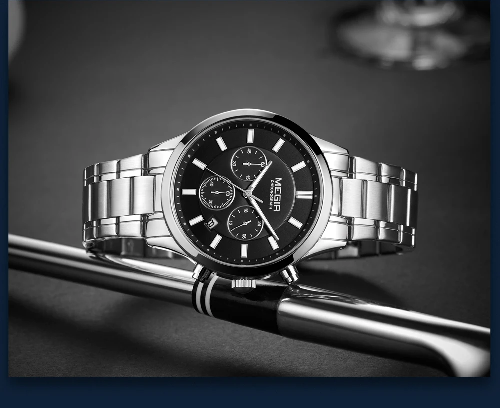 MEGIR Watches for Men 2021 New Chronograph Quartz Watch Luxury Stainless Steel Wristwatch Man Relogios Masculino часы мужские - Image 32