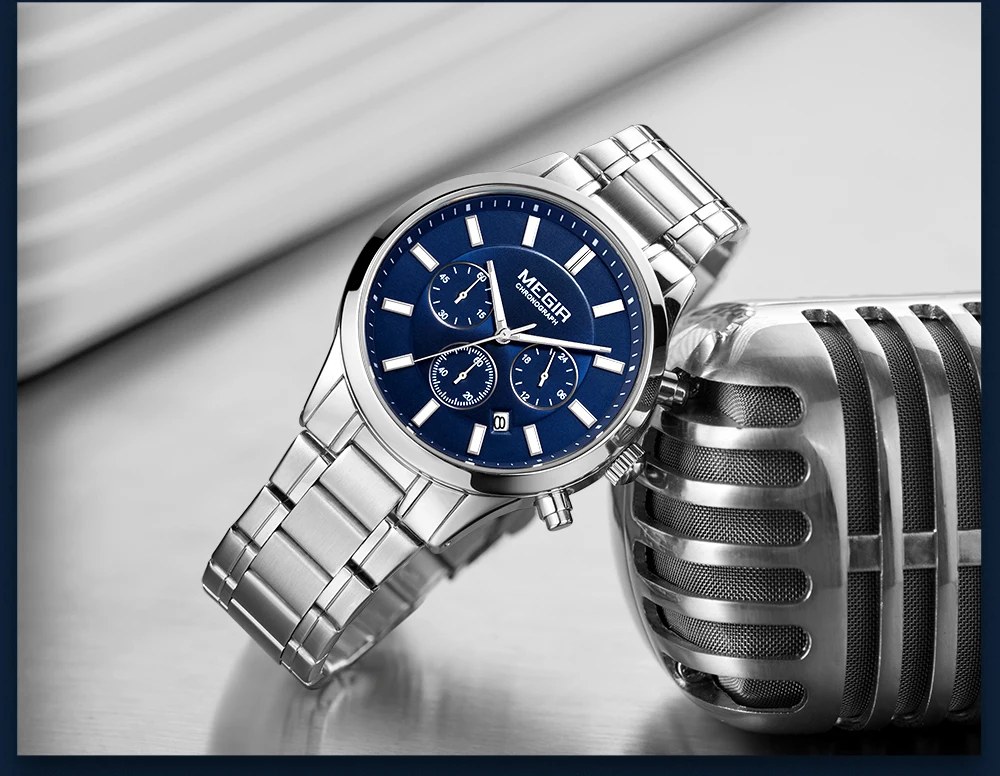 MEGIR Watches for Men 2021 New Chronograph Quartz Watch Luxury Stainless Steel Wristwatch Man Relogios Masculino часы мужские - Image 31