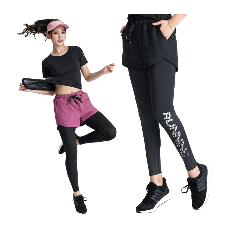 Women Running Trousers 2 In 1 Yoga Sports Fitness Leggings Quick Dry Jogger Training Sportpants High Waist Female Gym Pants - Image 2