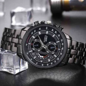 Men Watches Black Stainless Steel Mens Watch Men Sports Watches Quartz Wristwatch relogio masculino montres homme horloge mannen