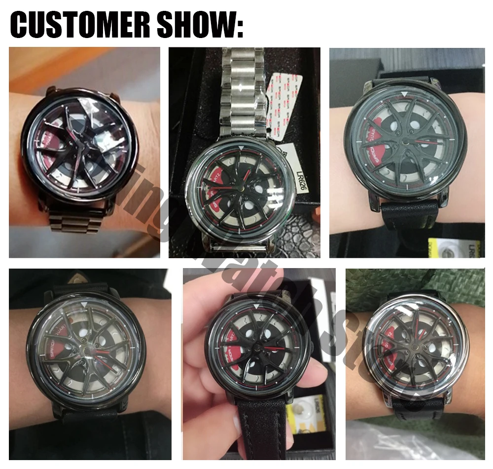 Men Watch Car Wheel Rim Hub Dial Male Wristwatch Skeleton Man Black Waterproof Watches Stainless Steel Quartz Relogio Masculino - Image 20