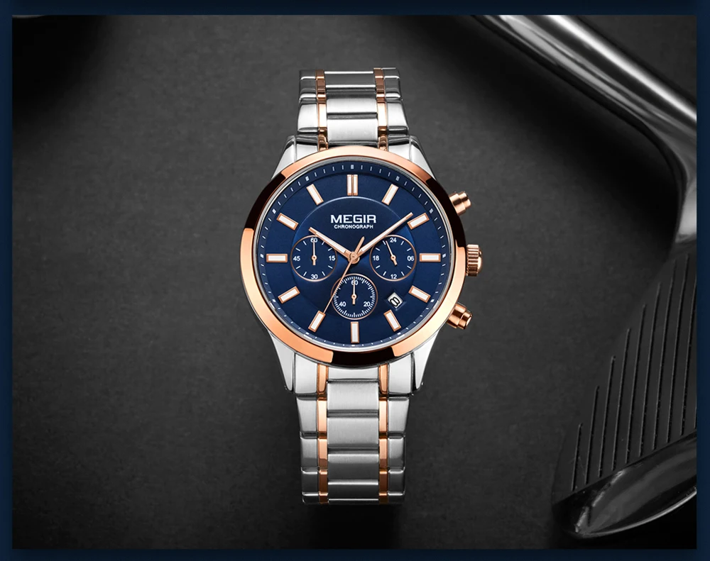 MEGIR Watches for Men 2021 New Chronograph Quartz Watch Luxury Stainless Steel Wristwatch Man Relogios Masculino часы мужские - Image 28