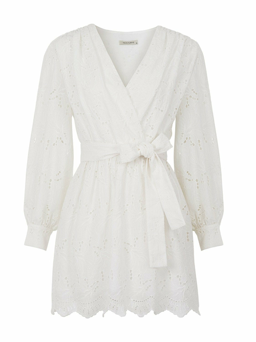 Embroidered Wrap Mini Dress - Image 7