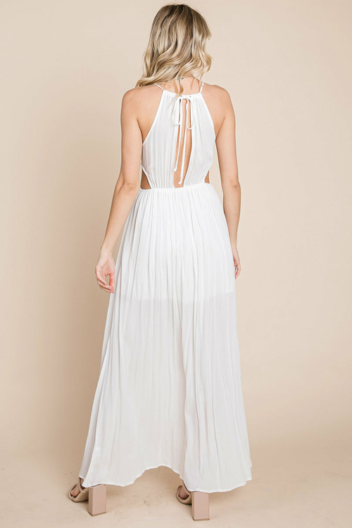 Split Front Cut Out Halter Maxi Dress - Image 18
