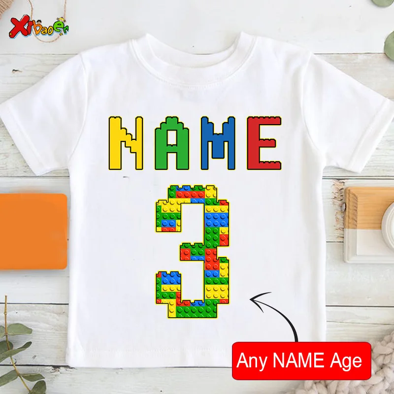 Birthday T Shirts for Kids Party Shirt Girl Custom Picture Clothes Outfits Kids Shirt Boy Shirt Clothing Children Outfit Summer - Image 3