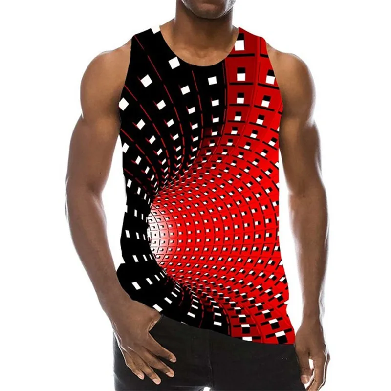 Tank Top For Men 3D Print Psychedelic Hole Sleeveless Fashion Pattern Tops Graphic Vest 6XL Plus Size Man Clothing Casual Tanks - Image 12
