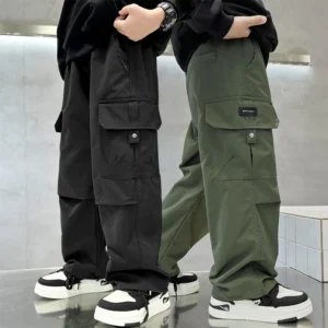 Boy Straight Pants Autumn Kids Fashion Trousers Children Casual Trackpants 2025 New Teen Work Trousers
