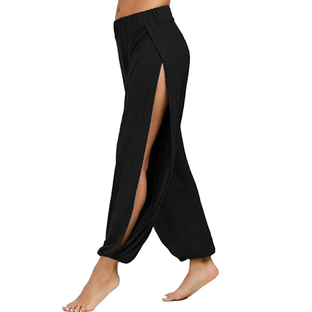 Women Harem Pants High Waist Side Slit Design Wide Leg Trousers Soft And Comfortable Harem Pants Hip Hop Style Yoga Pants 80% - Image 9